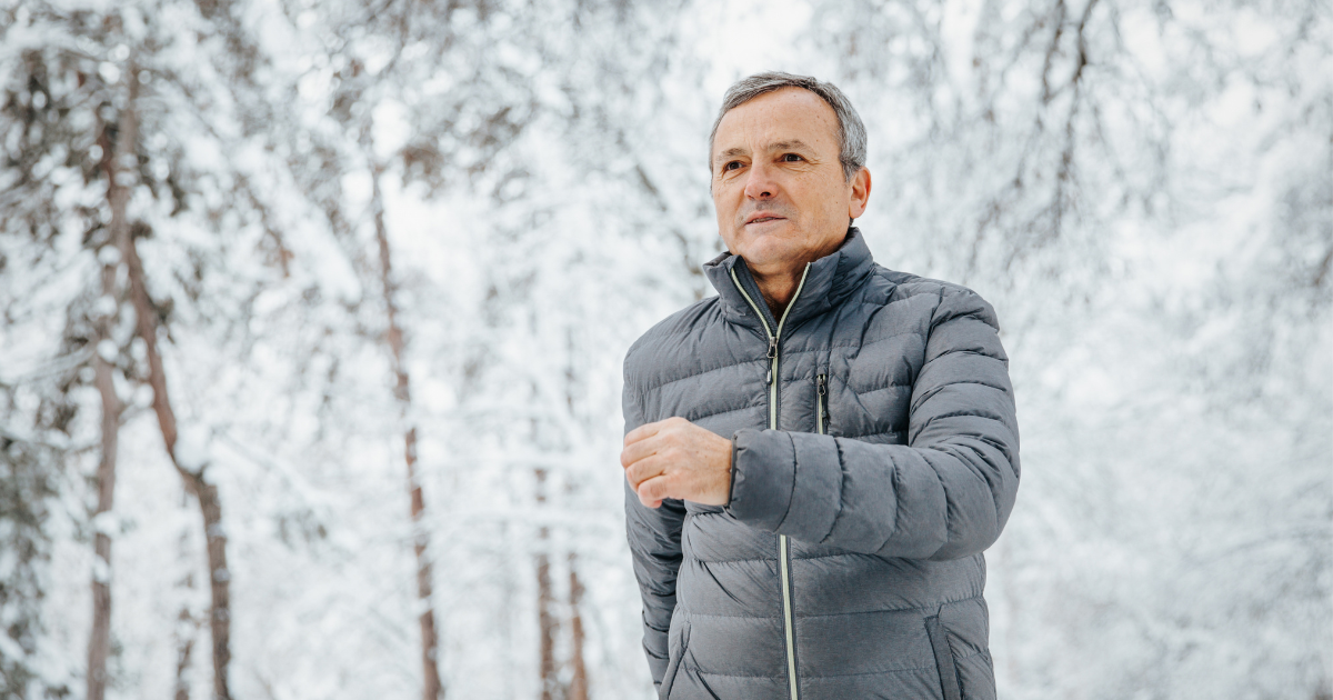 man running during winter