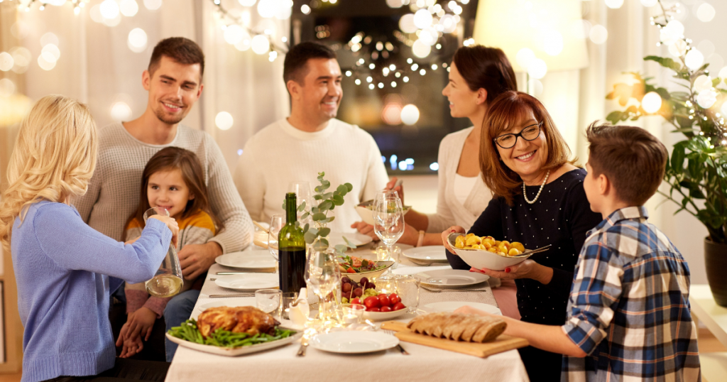 family eating together