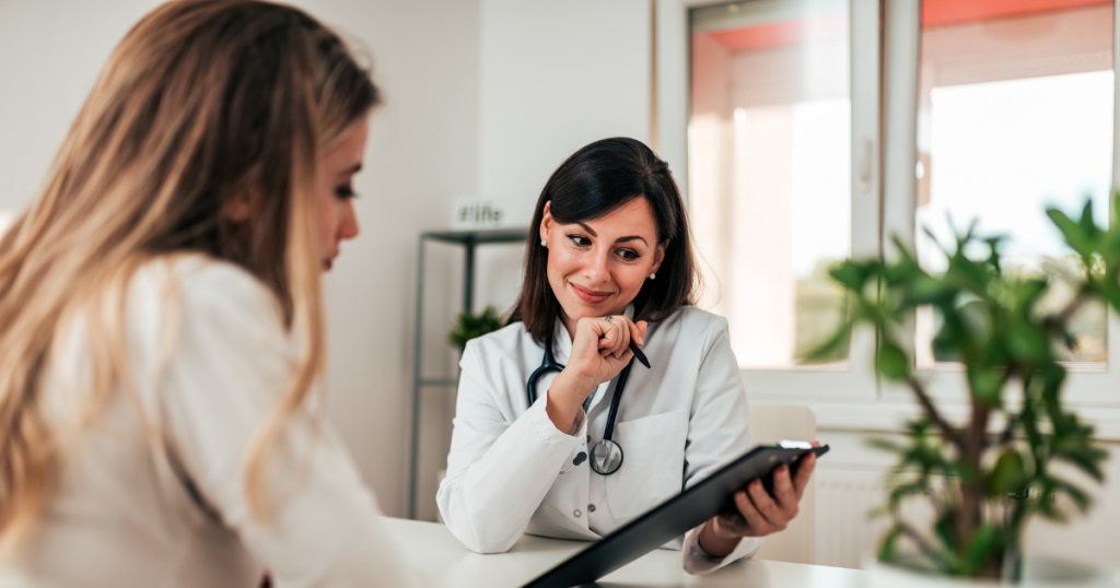 consulting with a doctor for hormone replacement therapy