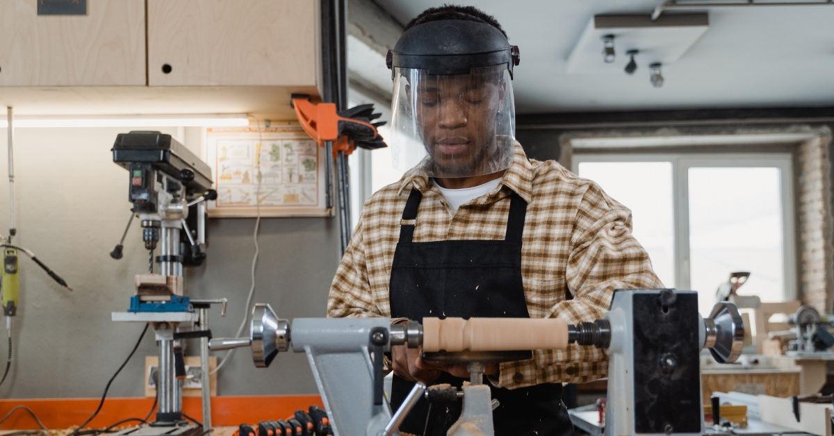 man with the energy to work in a shop
