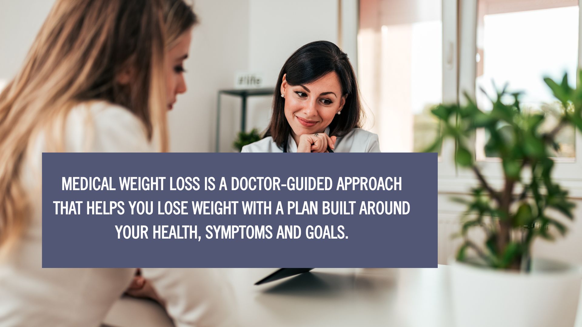 A doctor consulting with a patient about a personalized wellness plan in a clinic setting, illustrating what is medical weight loss through a medically supervised and health-focused approach to weight management.